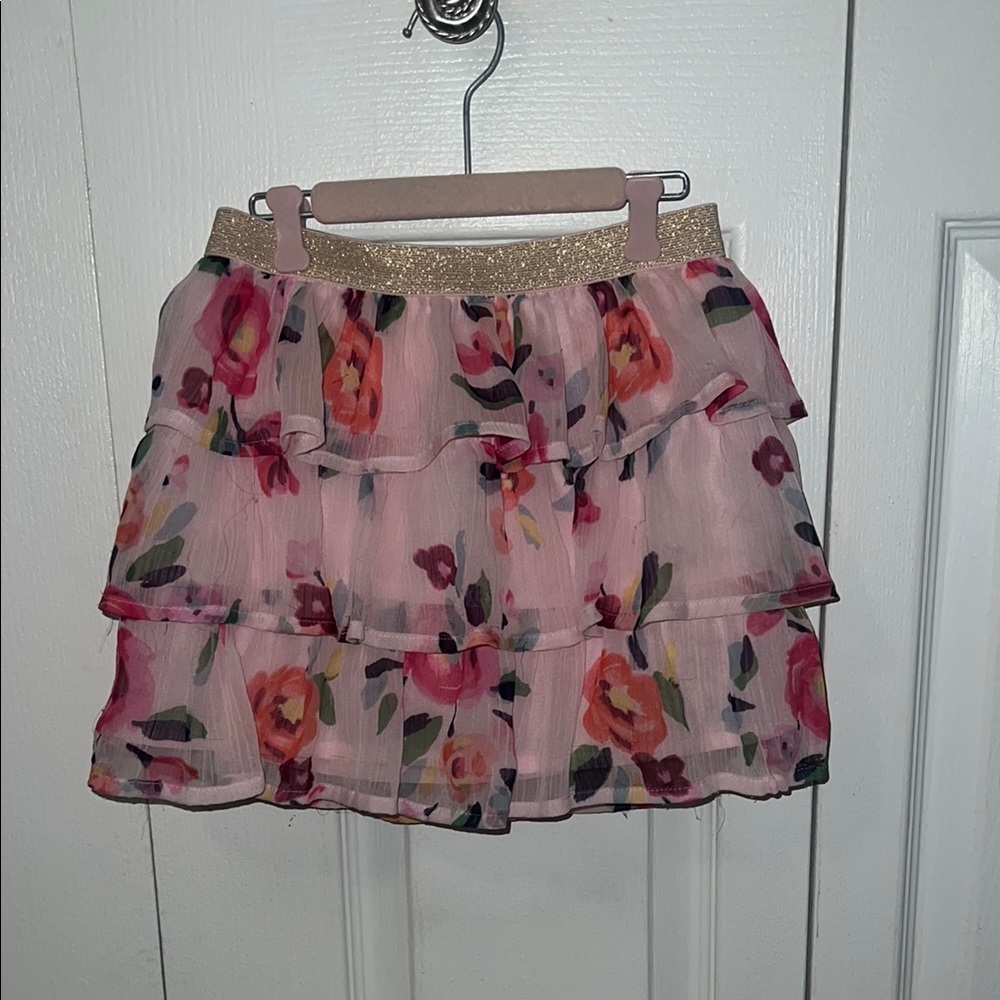 Sonoma Pink Tiered Mini Skirt Casual
